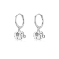 925 silver elephant hoop earrings with star-shaped zircons and blue stone eyes - Silver Elephant