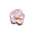 Purple flower charm with glitter in gold stainless steel for DIY jewelry making - 9# Purple with Glitter