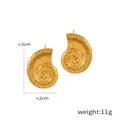 Goldene nautilus-schnecken-ohrringe im vintage gewebten geometrischen hohl-design - Muschel-Stil / Gold