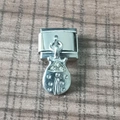 Silver stainless steel modular charm with ladybug design and inlaid rhinestones - 0117-platinum Ladybug