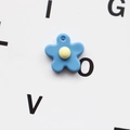 Blue and yellow soft resin flower pendant for DIY keychains and earphones cases - Blue