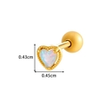 Golden heart opal ear stud with 0.43cm height and 0.45cm width dimensions - Heart Opal Style (921-2# Gold)