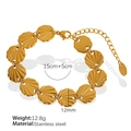 Bracciale a maglie a conchiglia in acciaio inossidabile dorato con chiusura da 15+5cm - Bracciale a Conchiglia a Forma di Ventaglio (SL72金色手链)