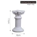 Small white Roman Corinthian column stand with angel relief carvings for home decor - Small Round Roman Column