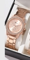 Women's Geneva quartz watch in rose gold with rhinestone bezel in a gift box - Rose Gold 3 Single Watch