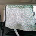 Car window sunshade curtain with green fabric and white daisy floral pattern for babies - Green Daisy