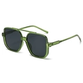 Quadratische Doppelsteg-Sonnenbrille mit transparentem grünem Rahmen und grauen Gläsern - Sonnenbrille / Grüner Rahmen Graue Gläser