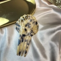 Eleganter Haarkamm aus Acetat mit Leopardenmuster und Bernstein-Marmorierung für Damen - Beige Schildpatt