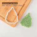 Christmas tree fondant cookie cutter mold, 6x7.7cm white plastic baking stamp tool - Christmas Tree B - Cutter
