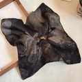 Vintage black and gold marble tie-dye oversized scrunchie with high-gloss silk texture - Brown Tie Dye