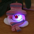LED glowing snowman brooch with blue striped hat and scarf for Christmas party gift - Luminous Snowman with Hands