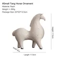 Modern minimalist cream-white resin Tang horse statue with stone texture finish - Beige White Small