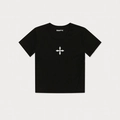 T-shirt sportiva slim fit nera classica con stampa a croce e design logo - XS / Nero Selvaggio