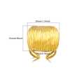 Golden stainless steel wide open ring with vertical wavy texture and 29mm size dimensions - Vertical Wave / Gold