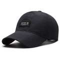 Black quick-dry sports baseball cap with breathable laser-perforated mesh design - Adjustable / Navy Blue