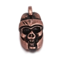 Antique bronze skull bead with gladiator helmet for DIY jewelry making and mens bracelets - Ancient Gold Skull Helmet Bead (CX160-6)