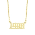 Collier pour femme en acier inoxydable plaqué or 18 carats avec pendentif 1998 - 1998