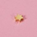 Macro detail of a 9x8mm gold star of david metal bead with dual-side mirror polished finish - Gold