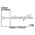 Silver 304 stainless steel 'strength' cross charm pendant for DIY jewelry making - Strength / Silver