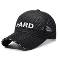 Black breathable mesh baseball cap featuring white FARD embroidery and sun protection - Black / Adjustable