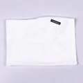 Unisex bleached white cashmere scarf with soft tassels and elegant woven label - Bleached White