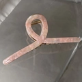 Pink marble texture acetate hair claw clip with gold metal spring for women - Pink
