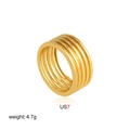 Detailansicht eines breiten 18K Gold-Mehrschichtrings in Größe US7 mit 4,7g Gewicht - Größe US7 Stil (T202_2)