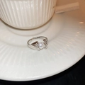 Baroque pearl S925 silver tulip ring featuring shell wing design and gold plating - Fish Tail Wrapped Pearl Style (WR271) / Silver