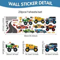 Racing car wall stickers set with 29pcs PVC decals for boys bedroom nursery room decor - Racing Car Style (CT24Y11679T_R) / 1 Sheet