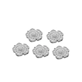 Set of five polished silver stainless steel flower charms for jewelry making DIY - Flower / Steel