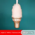 Pink ice cream cone Christmas ornament with glitter and rose gold textured base - Ice Cream