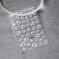 3D transparent heart and round water drop nail stickers with clear texture on gray base - Transparent 3D Waterdrops (S-023)