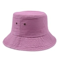 Detail of washed lavender bucket hat showing metal ventilation eyelets and reinforced stitching - Lavender