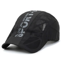 Béret de sport noir pour homme en mesh respirant avec tissu à séchage rapide - Réglable / Noir