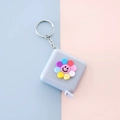 Mini retractable tape measure with a smiley flower charm and convenient keychain - Sunflower