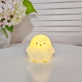Cute yellow chick night light in soft vinyl for kids, creative animal tabletop lamp - Little Chick White