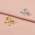 Colgantes de lazo en acero inoxidable dorado y plateado para creación de joyas DIY - Estilo de Lazo 5# / Color Acero