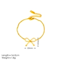 Dettaglio del bracciale con ciondolo a fiocco dorato con misure 19x22mm e incisione S.STEEL - Bracciale Oro