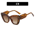 Cat eye glasses frames with tortoise shell pattern and brown gradient lenses color C9 - Leopard Brown Gradient