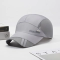 Dark grey quick-dry sports cap with breathable mesh and SPORTS lettering embroidery - Adjustable / Dark Gray