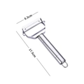 Dual-head stainless steel vegetable peeler and julienne slicer, 17.5cm kitchen tool - 410 Stainless Steel / Big Smile Face (Flat Handle)