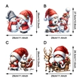 Set of 4 Christmas wall stickers featuring Gnomes, Snowman, Sleigh and Reindeer designs - Christmas Gnome and Reindeer OH446-A