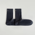 Men's dark gray business crew socks with small beige embroidery detail on cuff - One Size / Dark Gray