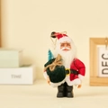 Classic Santa Claus plush doll with golden glasses and a green gift bag ornament - Gift Bag (Classic Red)