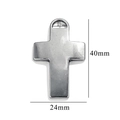 Silver stainless steel cross pendant featuring precise 40mm by 24mm dimensions - Style 38