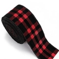 6.3cm Red Black Velvet Plaid (2m)