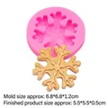Pink snowflake silicone mold with golden finished snowflake for DIY Christmas crafts - 4# Snowflake / Pink