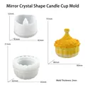 Moule en silicone pour pot à bougie en cristal avec couvercle pour résine DIY - Moule à Bougie Forme Cristal Miroir