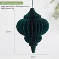 Dark green honeycomb paper lantern decoration for Christmas, size 20cm height by 15cm width - 20cm / Lantern / Green