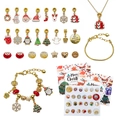 2025 Christmas Advent Calendar Jewelry Set with Gold Beads and Charm Bracelet - RC413 Blind Box Bracelet + Necklace Set